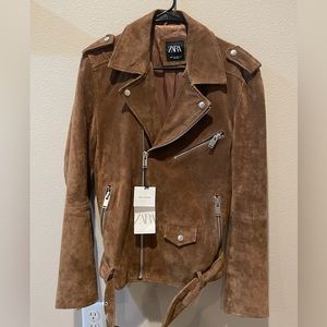 Zara real suede leather jacket sz. M mens or women’s oversized L